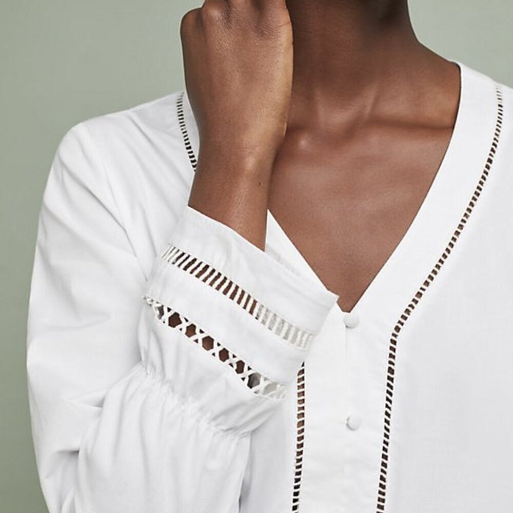 Anthropologie Hannah Poplin Blouse by ISLA MAUDE​ NWT - Picture 4 of 7